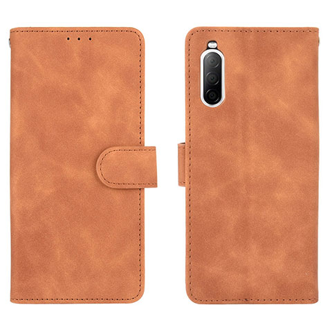 Handytasche Stand Schutzhülle Flip Leder Hülle L01Z für Sony Xperia 10 II Braun