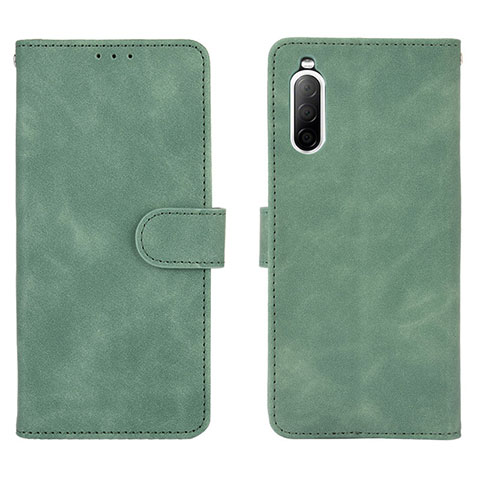 Handytasche Stand Schutzhülle Flip Leder Hülle L01Z für Sony Xperia 10 II Grün