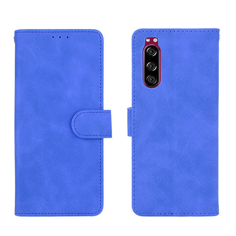 Handytasche Stand Schutzhülle Flip Leder Hülle L01Z für Sony Xperia 5 Blau