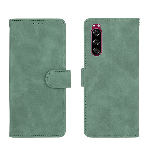 Handytasche Stand Schutzhülle Flip Leder Hülle L01Z für Sony Xperia 5 Grün