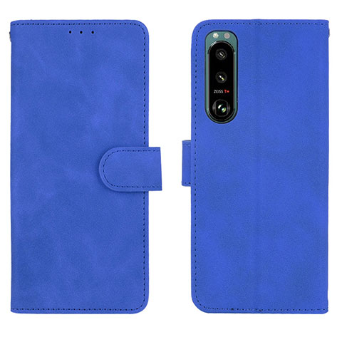 Handytasche Stand Schutzhülle Flip Leder Hülle L01Z für Sony Xperia 5 III SO-53B Blau