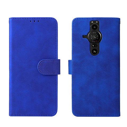 Handytasche Stand Schutzhülle Flip Leder Hülle L01Z für Sony Xperia PRO-I Blau