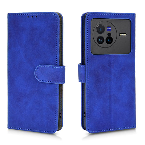 Handytasche Stand Schutzhülle Flip Leder Hülle L01Z für Vivo X80 5G Blau