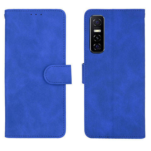 Handytasche Stand Schutzhülle Flip Leder Hülle L01Z für Vivo Y73s 5G Blau