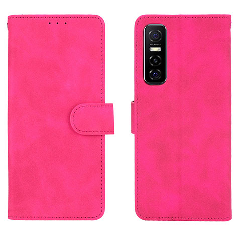 Handytasche Stand Schutzhülle Flip Leder Hülle L01Z für Vivo Y73s 5G Pink