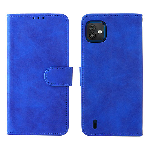 Handytasche Stand Schutzhülle Flip Leder Hülle L01Z für Wiko Y82 Blau