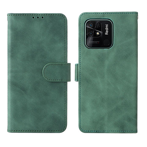 Handytasche Stand Schutzhülle Flip Leder Hülle L01Z für Xiaomi Redmi 10 India Grün
