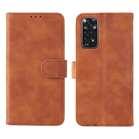 Handytasche Stand Schutzhülle Flip Leder Hülle L01Z für Xiaomi Redmi Note 11 4G (2022) Braun