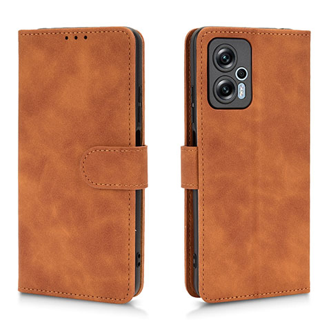 Handytasche Stand Schutzhülle Flip Leder Hülle L01Z für Xiaomi Redmi Note 11T Pro+ Plus 5G Braun