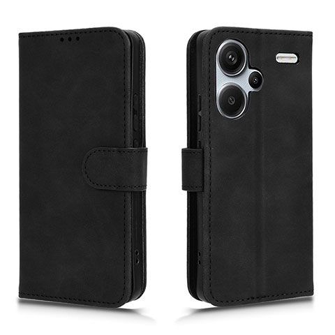 Handytasche Stand Schutzhülle Flip Leder Hülle L01Z für Xiaomi Redmi Note 13 Pro+ Plus 5G Schwarz