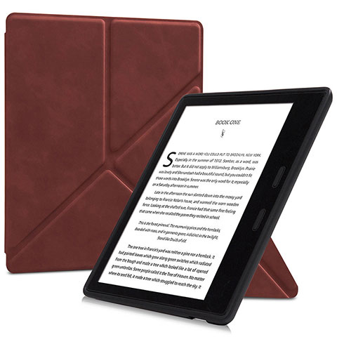 Handytasche Stand Schutzhülle Flip Leder Hülle L02 für Amazon Kindle Oasis 7 inch Braun