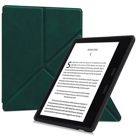 Handytasche Stand Schutzhülle Flip Leder Hülle L02 für Amazon Kindle Oasis 7 inch Grün