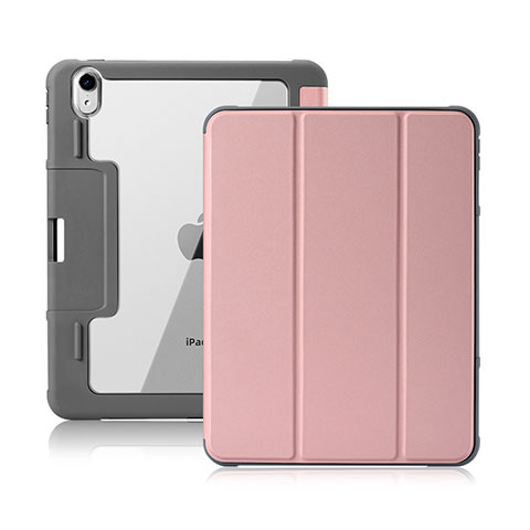 Handytasche Stand Schutzhülle Flip Leder Hülle L02 für Apple iPad Air 10.9 (2020) Rosa