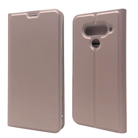 Handytasche Stand Schutzhülle Flip Leder Hülle L02 für LG V50 ThinQ 5G Rosegold