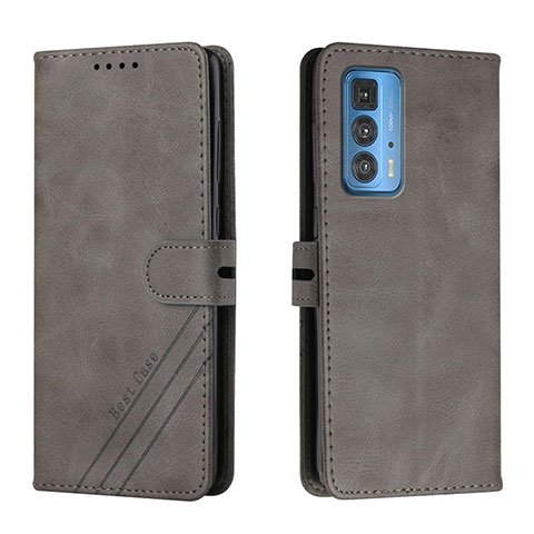 Handytasche Stand Schutzhülle Flip Leder Hülle L02 für Motorola Moto Edge 20 Pro 5G Dunkelgrau