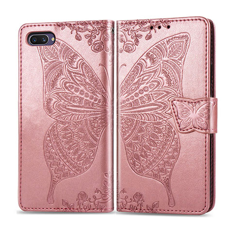 Handytasche Stand Schutzhülle Flip Leder Hülle L02 für Oppo A12e Rosegold