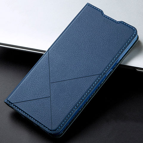 Handytasche Stand Schutzhülle Flip Leder Hülle L02 für Oppo A52 Blau