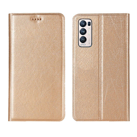 Handytasche Stand Schutzhülle Flip Leder Hülle L02 für Oppo Find X3 Neo 5G Gold