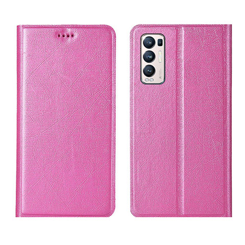 Handytasche Stand Schutzhülle Flip Leder Hülle L02 für Oppo Find X3 Neo 5G Rosa