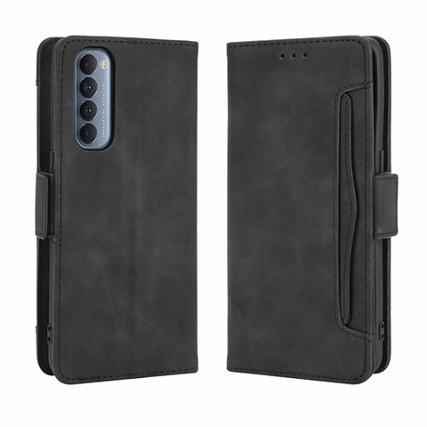 Handytasche Stand Schutzhülle Flip Leder Hülle L02 für Oppo Reno4 Pro 4G Schwarz