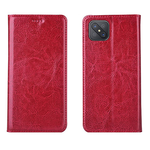 Handytasche Stand Schutzhülle Flip Leder Hülle L02 für Oppo Reno4 Z 5G Rot