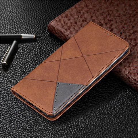 Handytasche Stand Schutzhülle Flip Leder Hülle L02 für Samsung Galaxy A20s Braun