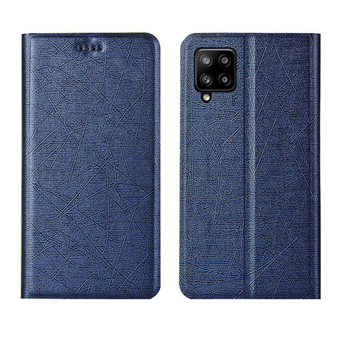 Handytasche Stand Schutzhülle Flip Leder Hülle L02 für Samsung Galaxy A42 5G Blau