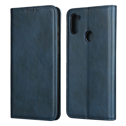 Handytasche Stand Schutzhülle Flip Leder Hülle L02 für Samsung Galaxy M11 Blau