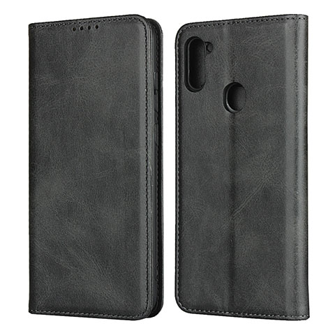 Handytasche Stand Schutzhülle Flip Leder Hülle L02 für Samsung Galaxy M11 Schwarz