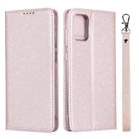 Handytasche Stand Schutzhülle Flip Leder Hülle L02 für Samsung Galaxy M40S Rosa