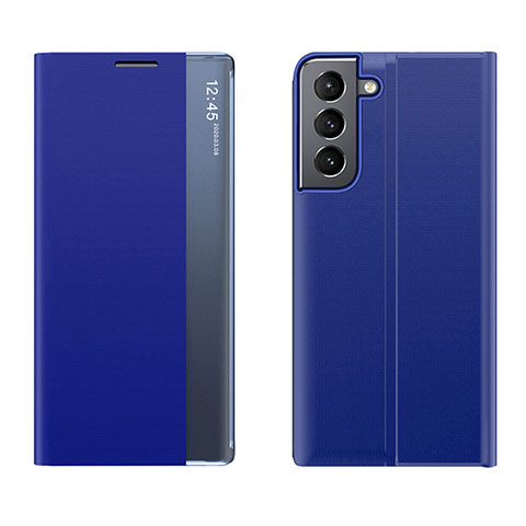 Handytasche Stand Schutzhülle Flip Leder Hülle L02 für Samsung Galaxy S21 Plus 5G Blau