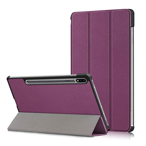 Handytasche Stand Schutzhülle Flip Leder Hülle L02 für Samsung Galaxy Tab S7 11 Wi-Fi SM-T870 Violett