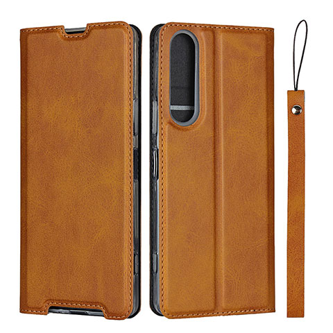 Handytasche Stand Schutzhülle Flip Leder Hülle L02 für Sony Xperia 1 II Orange