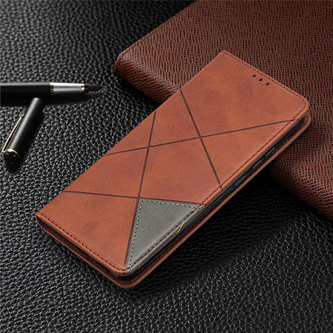 Handytasche Stand Schutzhülle Flip Leder Hülle L02 für Xiaomi Redmi 9 India Braun