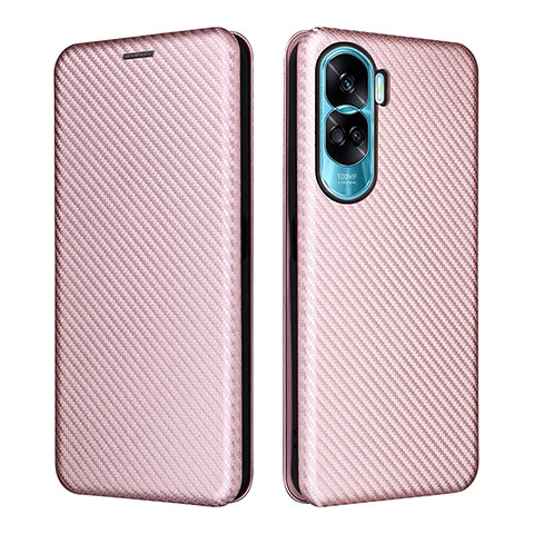 Handytasche Stand Schutzhülle Flip Leder Hülle L02Z für Huawei Honor 90 Lite 5G Rosegold