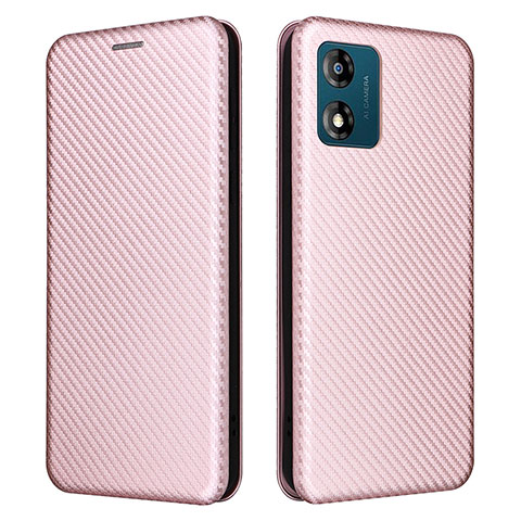 Handytasche Stand Schutzhülle Flip Leder Hülle L02Z für Motorola Moto E13 Rosegold