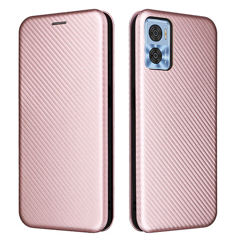 Handytasche Stand Schutzhülle Flip Leder Hülle L02Z für Motorola Moto E22i Rosegold