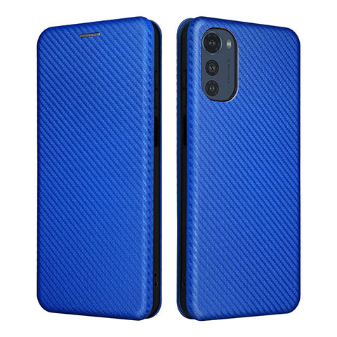 Handytasche Stand Schutzhülle Flip Leder Hülle L02Z für Motorola Moto E32s Blau