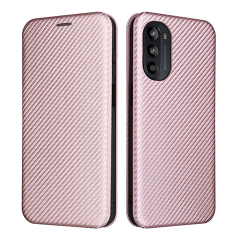 Handytasche Stand Schutzhülle Flip Leder Hülle L02Z für Motorola Moto Edge (2022) 5G Rosegold