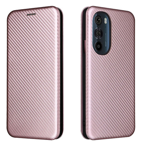 Handytasche Stand Schutzhülle Flip Leder Hülle L02Z für Motorola Moto Edge Plus (2022) 5G Rosegold