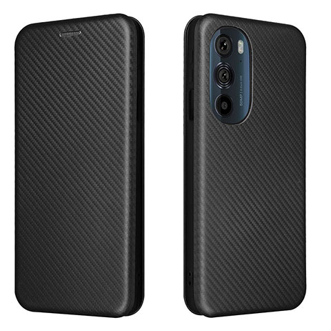 Handytasche Stand Schutzhülle Flip Leder Hülle L02Z für Motorola Moto Edge Plus (2022) 5G Schwarz