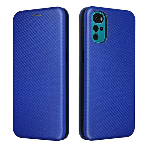 Handytasche Stand Schutzhülle Flip Leder Hülle L02Z für Motorola Moto G22 Blau