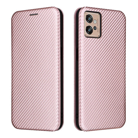 Handytasche Stand Schutzhülle Flip Leder Hülle L02Z für Motorola Moto G32 Rosegold