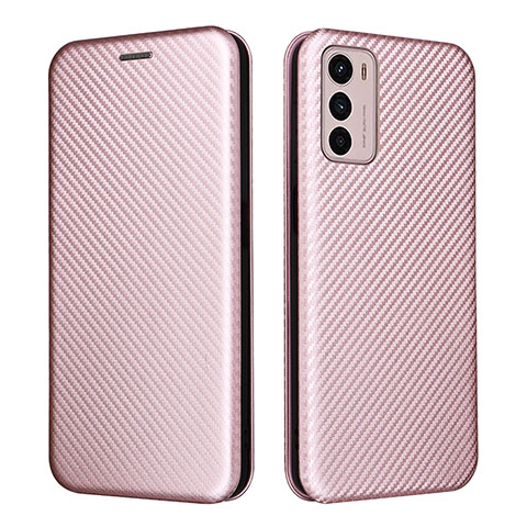 Handytasche Stand Schutzhülle Flip Leder Hülle L02Z für Motorola Moto G42 Rosegold