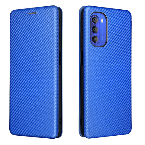 Handytasche Stand Schutzhülle Flip Leder Hülle L02Z für Motorola Moto G51 5G Blau