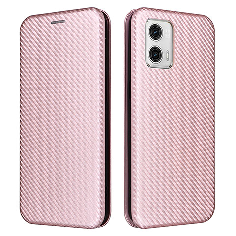 Handytasche Stand Schutzhülle Flip Leder Hülle L02Z für Motorola Moto G53 5G Rosegold