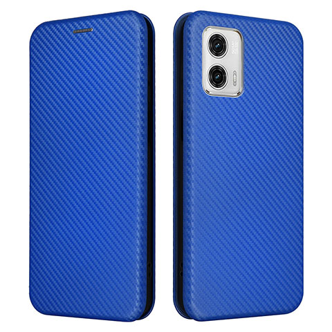 Handytasche Stand Schutzhülle Flip Leder Hülle L02Z für Motorola Moto G53y 5G Blau