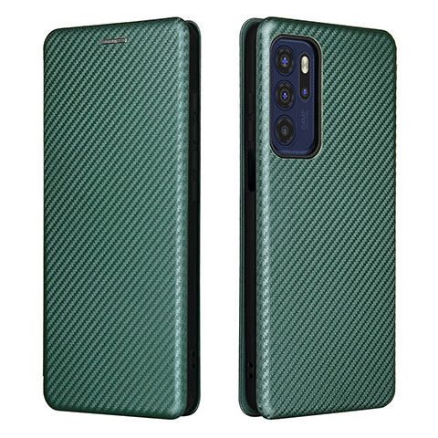 Handytasche Stand Schutzhülle Flip Leder Hülle L02Z für Motorola Moto G60s Grün