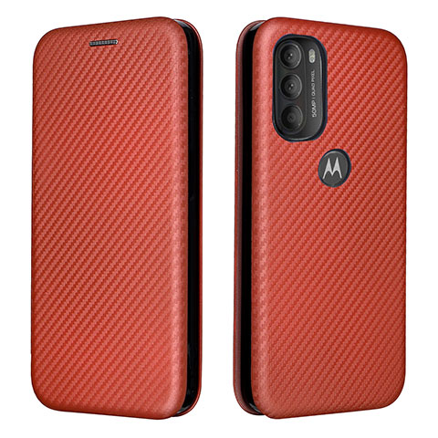 Handytasche Stand Schutzhülle Flip Leder Hülle L02Z für Motorola Moto G71 5G Braun