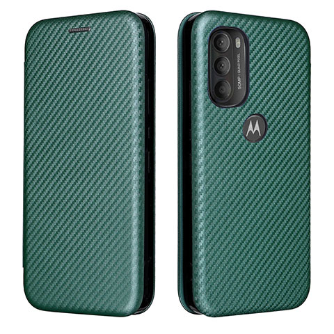 Handytasche Stand Schutzhülle Flip Leder Hülle L02Z für Motorola Moto G71 5G Grün